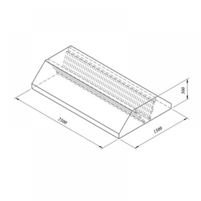 Horecamark Davlumbaz, Orta Tip, Filtreli, 250x150 cm