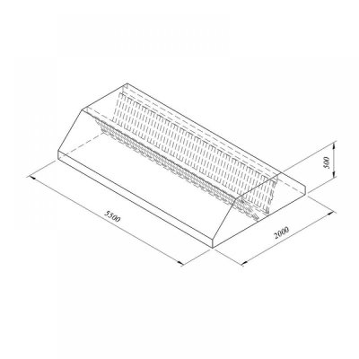 Horecamark Davlumbaz, Orta Tip, Filtreli, 550x200 cm