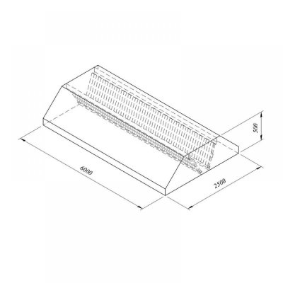 Horecamark Davlumbaz, Orta Tip, Filtreli, 600x250 cm