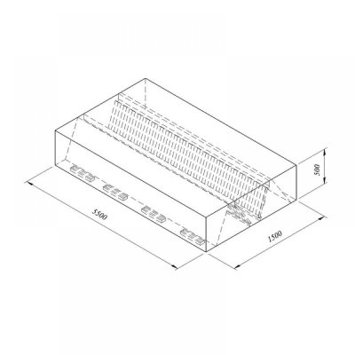 Horecamark Davlumbaz, Orta Tip, Filtreli, Kutu Tip, Çift Cidar, 550x150 cm