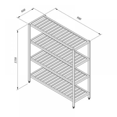 Portashelf İstif Rafı, 4 Izgara Tabla, 90x60 cm