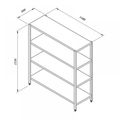 Portashelf İstif Rafı 4 Düz Tabla 140x80 cm